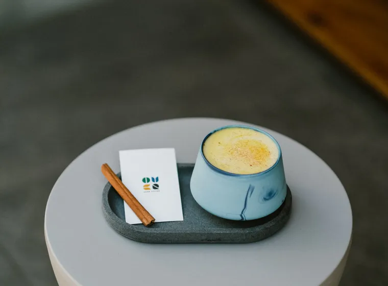Turmeric latte served warm
