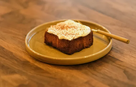 A toast served at Over Coffee Hub